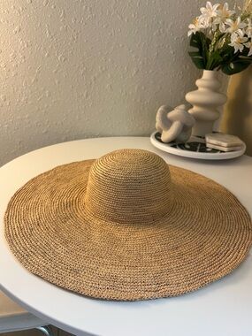 Natural Straw Wide Brim Sun Hat for Women
